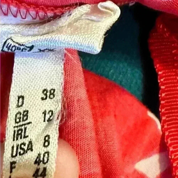 Vintage Hauber Sporting Life Floral Button Front & Back Germany Size 8 - Picture 7 of 11